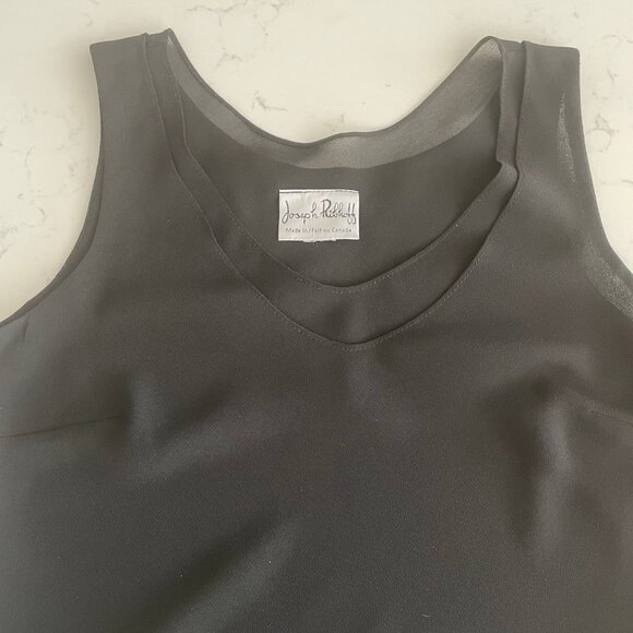 Joseph Ribkoff V Nk Double Layer Classic Tank Top Black Sz OS No Size/Fabric Tag - Picture 2 of 9